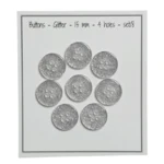 Go Handmade Glitterknappar Silver