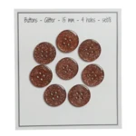 Go Handmade Glitterknappar Kopparbrun