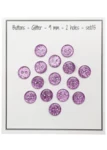 Go Handmade Glitterknappar 9 mm Rosa
