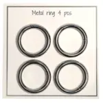 Go Handmade Metall O-ring, 4 st, 30 mm 50 Silver