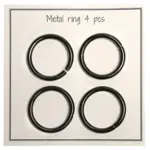 Go Handmade Metall O-ring, 4 st, 28 mm 49 Mörkgrå