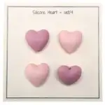 Go Handmade Silikonpärlor, Hjärta, 4 st