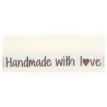Go Handmade Vävt Label, Dubbelsidig, 50 x 11,5 mm, 10 st Handmade with love