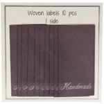 Go Handmade Vävt Label, Handmade, 60 x 32 mm, 10 st Mörk lavendel