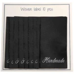 Go Handmade Vävt Label, Handmade, 60 x 32 mm, 10 st Svart
