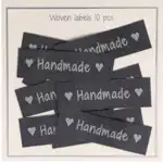 Go Handmade vävt Etikett, Handmade, 50 x 15 mm, 10 st
