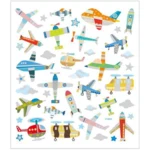 Stickers, Blandad, ark 15 x 16,5 cm, 1 ark Flyg och helikoptrar