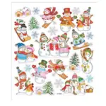 Stickers, Blandad, ark 15 x 16,5 cm, 1 ark Ögon Snögube På Skidor