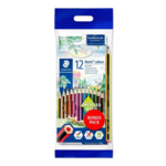 STAEDTLER Noris Club Crayons + Penna & suddgummi, 12 + 2 st