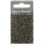 Rocaipärlor, glaspärlor 1,7 mm Gråmetall