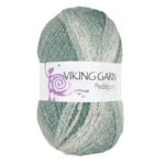 Viking Pleddgarn 736 Vit/petrol