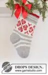 0-1573 Christmas Flower Stocking by DROPS Design