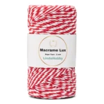 LindeHobby Macrame Lux, Rope Yarn, 2 mm 12 Röd och Vit