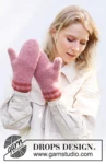 242-49 Snowslide Mittens by DROPS Design
