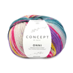 Katia Concept Onni Socks 405 Grönblå-Fuchsia-Citron gul