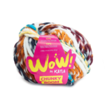 Katia Wow Chunky Boom 301 Karamell-Brun-Blå-Röd