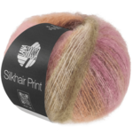 Lana Grossa Silkhair Print 434 Dammig rosa/orange/taupe/ljusbeige