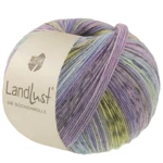 Lana Grossa Landlust Die Sockenwolle 618 Violblå/Jeans/Ljusblå/Ljus-/Mörkgrå/Jade/Pistage/Syren randig