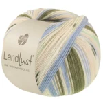 Lana Grossa Landlust Die Sockenwolle 722 Skogsgrön/Ecru/Himmelsblå/Ljus beige/Jade