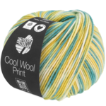 Lana Grossa Cool Wool Print 832 Ecru/Vanilj/Turkos/Petroleum