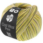Lana Grossa Cool Wool Print 843 Grönbeige/Lime/Grågrön/Resedagrön