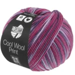 Lana Grossa Cool Wool Print 841 Lila/Mörk fuchsia/Rödviolett