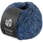 Lana Grossa Vintage Socks 1005 Jeans/gråblå/mörkblå melerad