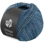Lana Grossa Vintage Socks 1014 Marin/turkos/grå/midnattsblåmelerad
