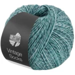 Lana Grossa Vintage Socks 1003 Mint/gråblå/jeans/petrol melerad