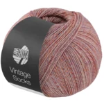 Lana Grossa Vintage Socks 1011 Rosa/lila/aprikos/blekgulmelerad
