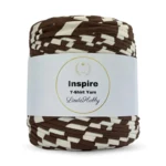 LindeHobby Inspire Print 50 Råvit med breda mörkbruna ränder