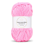 LindeHobby Fuzzy Chenille Silver Lurex 48 Neonrosa (ljus)