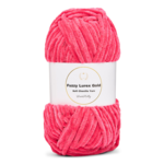 LindeHobby Fuzzy Chenille Gold Lurex 21 Mörk sockerrosa
