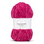LindeHobby Fuzzy Chenille Gold Lurex 45 Mörk fuchsia