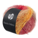 Lana Grossa Basta Mista 124 Gråbrun/camel/saffransgul/orange/gråröd/mörkröd/röd