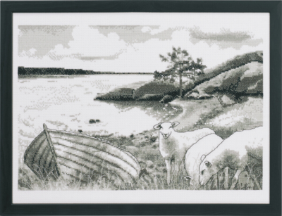 Broderikit Vid havet 40 x 30 cm