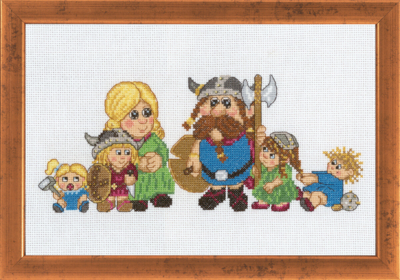 Broderikit Vikingafamiljen 29 x 19 cm