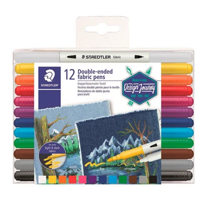 STAEDTLER Textiltuschpennor Duo, 12 st