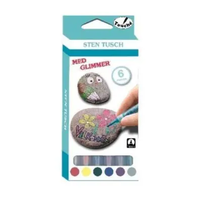 Sten Penna Med Glimmer, 6 st. Ass.