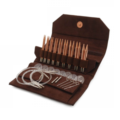 LYKKE Utbytbara Rundstickor Set Cypra, Brun, 9 cm