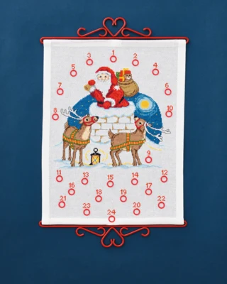 Broderikit Jultomte i skorsten 32 x 42 cm B5125/32