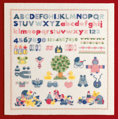Broderikit Baby födelseminne 39 x 39 cm