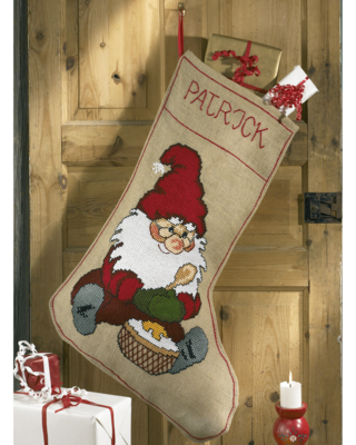 Broderikit Tomte m/ gröt 57 x 80 cm