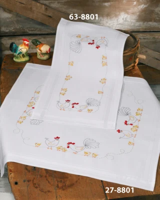 Broderikit Hönsfamiljen 40 x 80 cm